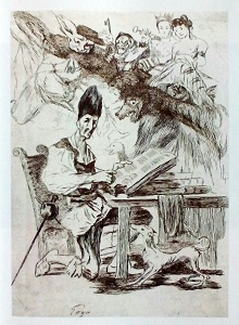 La biblioteca di don Chisciotte 
Disegno di Francisco de Goya