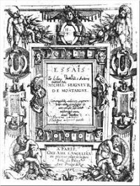 Copertina della prima edizione degli Essais di Montaigne